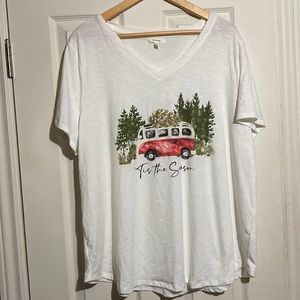 White ‘  it’s the season ‘  white t-shirt 2x